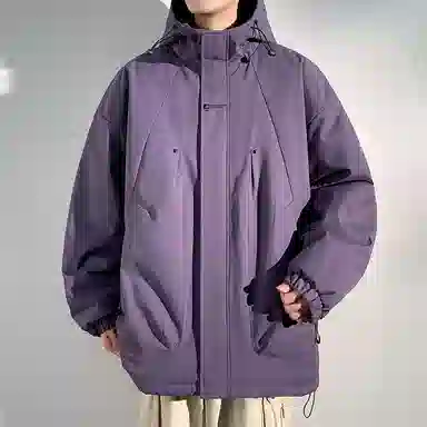 顶峰保罗 山系户外机能运动登山连帽工装长袖棉衣无性别主义潮牌休闲直筒上衣加厚多口袋宽松百搭舒适保暖耐磨棉服 男女同款