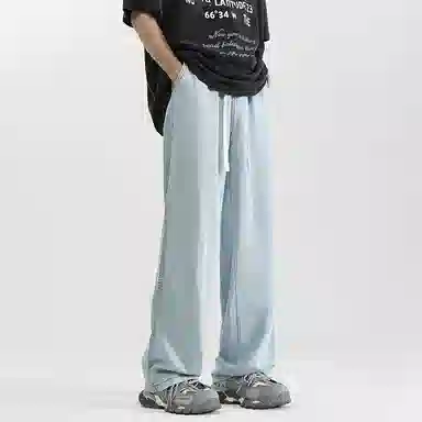 顶峰保罗 天丝莱赛尔纯色水洗直筒阔腿长裤美式潮牌高街凉感透气宽松休闲小众百搭牛仔裤 男女同款