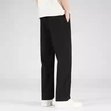 顶峰保罗 美式高街舒适纯色冰丝垂感宽松大码百搭潮牌直筒阔腿显高显瘦休闲裤 男女同款