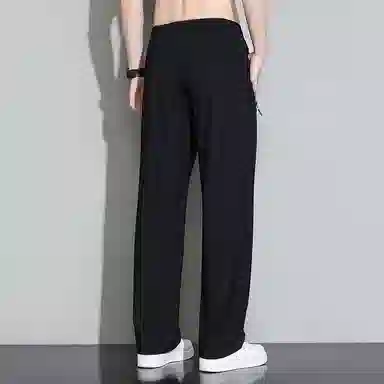 顶峰保罗 冰丝薄款透气垂感直筒阔腿长裤无性别主义潮牌凉感舒适宽松运动百搭速干休闲裤 男女同款