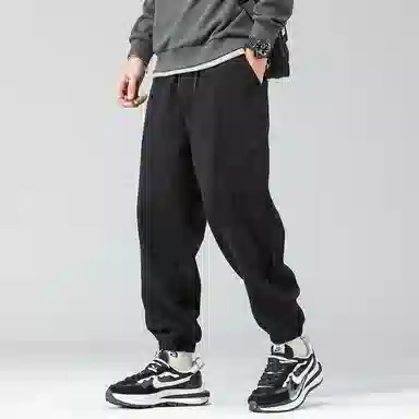 顶峰保罗 工装潮牌宽松薄款透气无性别主义九分哈伦束脚长裤子时尚百搭设计感垂感潮流运动休闲裤 男女同款