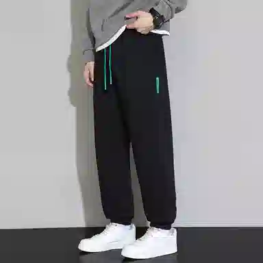 顶峰保罗 无性别主义美式潮流亲肤透气凉感设计感时尚卫裤束脚运动长裤宽松裤子潮牌百搭直筒休闲裤 男女同款