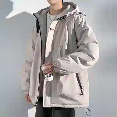 顶峰保罗 山系户外机能运动登山连帽工装长袖棉衣无性别主义潮牌休闲直筒上衣加厚多口袋宽松百搭舒适保暖耐磨棉服 男女同款