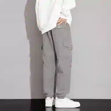 顶峰保罗 美式复古宽松直筒加绒加厚工装长裤无性别主义痞帅潮流百搭秋冬穿搭束脚休闲裤 男女同款