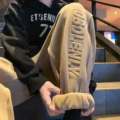 顶峰保罗 美式潮牌字母宽松运动加绒裤子无性别主义高级感秋季穿搭显高显瘦潮流百搭休闲裤 男女同款