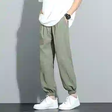 顶峰保罗 冰丝薄款速干运动九分裤潮流宽松百搭大码束脚休闲裤 男女同款