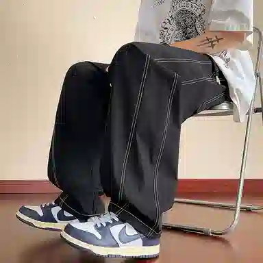 悍戈 宽松大码凉感垂感弹力弯刀时尚百搭运动长裤休闲裤 男女同款