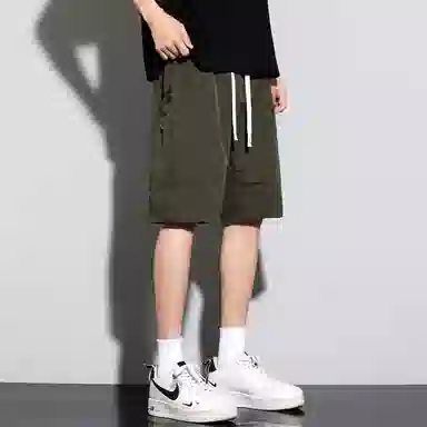顶峰保罗 冰丝速干薄款纯色简约直筒五分裤无性别主义潮牌宽松舒适高级感运动百搭 休闲短裤  男女同款