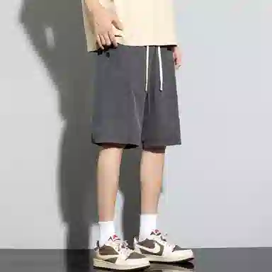 顶峰保罗 冰丝速干薄款纯色简约直筒五分裤无性别主义潮牌宽松舒适高级感运动百搭 休闲短裤  男女同款
