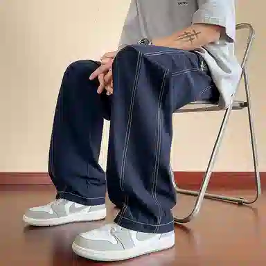 悍戈 宽松大码凉感垂感弹力弯刀时尚百搭运动长裤休闲裤 男女同款