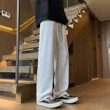 顶峰保罗 美式潮牌复古宽松直筒阔腿薄款水洗做旧休闲透气高街百搭牛仔裤 男女同款