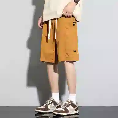 顶峰保罗 冰丝速干薄款纯色简约直筒五分裤无性别主义潮牌宽松舒适高级感运动百搭 休闲短裤  男女同款