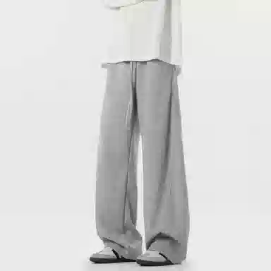 顶峰保罗 美式复古纯色宽松阔腿卫裤无性别主义直筒垂感拖地裤高级感百搭运动休闲裤 男女同款