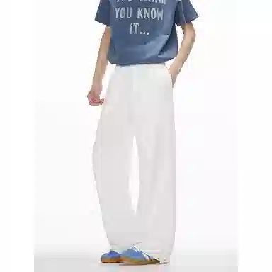 顶峰保罗 美式凉感复古痞帅直筒长裤情侣潮牌薄款宽松简约舒适小众百搭显瘦显高运动休闲裤 男女同款