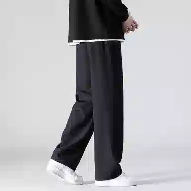 顶峰保罗 潮牌美式高街宽松运动直筒拖地长裤无性别主义痞帅简约纯色时尚百搭垂感休闲裤 男女同款