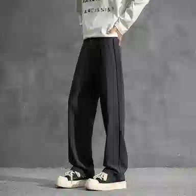 顶峰保罗 纯色垂感凉感宽松百搭直筒长裤薄款舒适小众简约高级感潮牌显瘦显高微喇休闲裤 男女同款