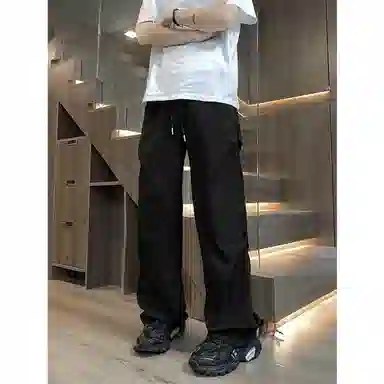 顶峰保罗 痞帅凉感舒适简约百搭伞兵直筒长裤户外登山跑步运动宽松小众设计感阔腿休闲裤 男女同款