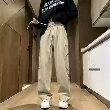 顶峰保罗 铆钉直筒宽松潮牌美式高街长裤无性别主义痞帅简约时尚百搭小众设计感休闲裤 男女同款