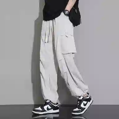 顶峰保罗 冰丝薄款速干工装伞兵裤潮牌凉感宽松百搭休闲裤 男女同款