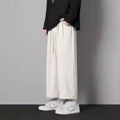 顶峰保罗 两穿直筒美式潮牌宽松运动抽绳长裤无性别主义痞帅时尚百搭简约束脚休闲裤 男女同款