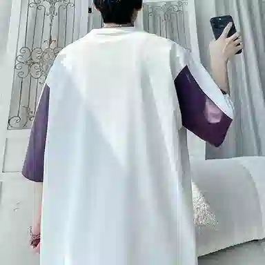 顶峰保罗 冰丝圆领字母印花百搭宽松潮牌学院风无性别主义休闲运动套装 男女同款