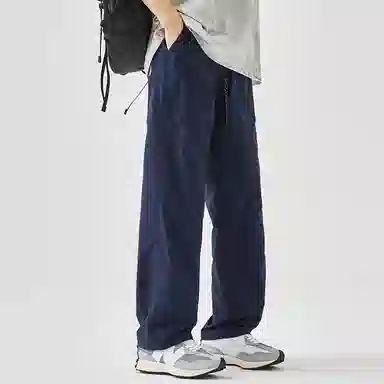 虫小绿 美式潮牌无性别主义速干透气宽松直筒阔腿运动长裤时尚百搭设计感满满休闲裤 男女同款