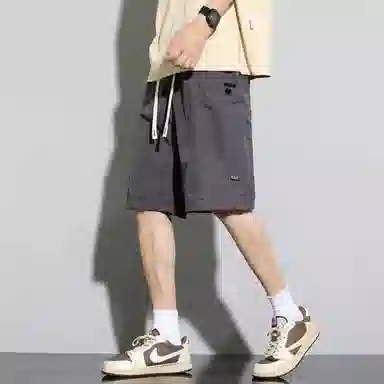 顶峰保罗 冰丝速干薄款纯色简约直筒五分裤无性别主义潮牌宽松舒适高级感运动百搭 休闲短裤  男女同款