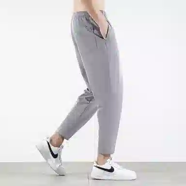 顶峰保罗 无性别主义九分裤薄款凉感亲肤透气宽松运动潮流商务直筒速干时尚百搭系带休闲裤 男女同款