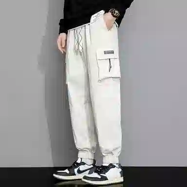 顶峰保罗 潮牌设计感百搭运动束脚休闲裤 男女同款