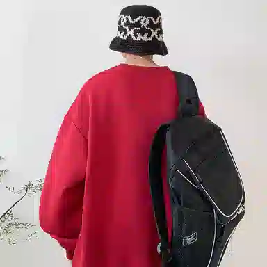 顶峰保罗  美式复古纯色高级设计感休闲大码运动上衣无性别主义直筒宽松百搭简约潮牌圆领卫衣 男女同款