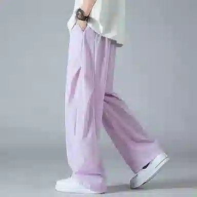 顶峰保罗 褶皱冰丝裤子百搭潮流薄款凉感亲肤透气时尚无性别主义潮牌阔腿裤垂坠感弯刀休闲裤 男女同款