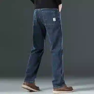 顶峰保罗 无性别主义美式高街潮牌垂感水洗做旧宽松直筒薄款休闲时尚百搭长裤子高端设计感牛仔裤 男女同款