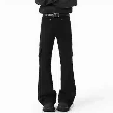 顶峰保罗 美式复古迷彩多口袋工装无性别主义微喇阔腿街头低腰高街伐木弹力长裤宽松百搭嘻哈休闲裤 男女同款