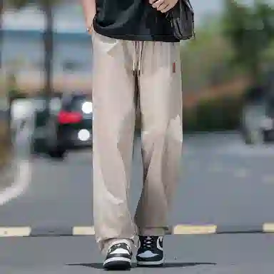 顶峰保罗 无性别主义凉感亲肤透气宽松直筒运动裤子美式潮流轻薄长裤时尚百搭高级感休闲裤 男女同款