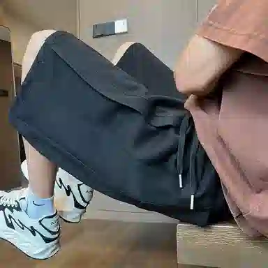 顶峰保罗 复古港风高街痞帅凉感舒适直筒五分裤无性别主义潮牌宽松小众百搭高级感休闲短裤 男女同款