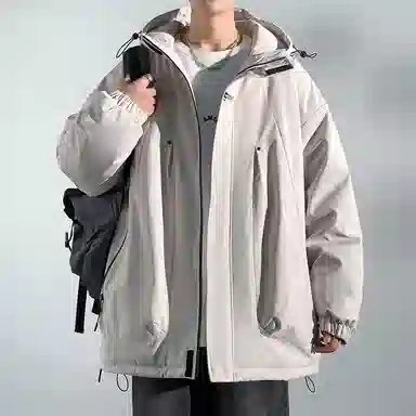 顶峰保罗 山系户外机能运动登山连帽工装长袖棉衣无性别主义潮牌休闲直筒上衣加厚多口袋宽松百搭舒适保暖耐磨棉服 男女同款