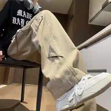 顶峰保罗 铆钉直筒宽松潮牌美式高街长裤无性别主义痞帅简约时尚百搭小众设计感休闲裤 男女同款