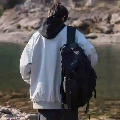 顶峰保罗 美式飞行纯色棒球领无性别主义直筒上衣外套宽松大码休闲百搭潮牌简约时尚痞帅长袖夹克 男女同款