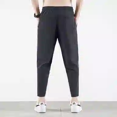 顶峰保罗 无性别主义九分裤薄款凉感亲肤透气宽松运动潮流商务直筒速干时尚百搭系带休闲裤 男女同款