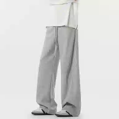 顶峰保罗 美式复古纯色宽松阔腿卫裤无性别主义直筒垂感拖地裤高级感百搭运动休闲裤 男女同款