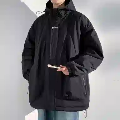 顶峰保罗 山系户外机能运动登山连帽工装长袖棉衣无性别主义潮牌休闲直筒上衣加厚多口袋宽松百搭舒适保暖耐磨棉服 男女同款