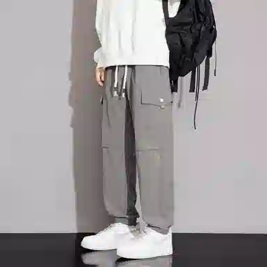 顶峰保罗 美式复古宽松直筒加绒加厚工装长裤无性别主义痞帅潮流百搭秋冬穿搭束脚休闲裤 男女同款