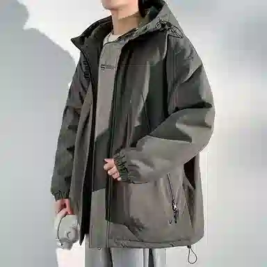 顶峰保罗 山系户外机能运动登山连帽工装长袖棉衣无性别主义潮牌休闲直筒上衣加厚多口袋宽松百搭舒适保暖耐磨棉服 男女同款