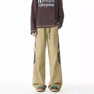 顶峰保罗 美式高街潮牌宽松直筒阔腿运动长裤青少年春秋穿搭通勤潮流百搭情侣款休闲裤 男女同款