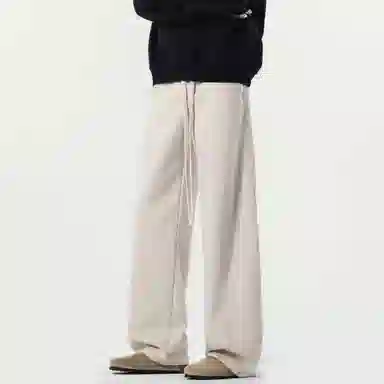 顶峰保罗 美式复古纯色宽松阔腿卫裤无性别主义直筒垂感拖地裤高级感百搭运动休闲裤 男女同款