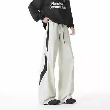 顶峰保罗 美式高街潮牌宽松直筒阔腿运动长裤青少年春秋穿搭通勤潮流百搭情侣款休闲裤 男女同款