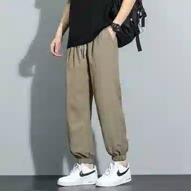 顶峰保罗 冰丝薄款速干运动九分裤潮流宽松百搭大码束脚休闲裤 男女同款