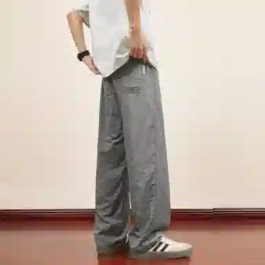 顶峰保罗 冰丝凉感透气运动潮牌长裤薄款速干宽松阔腿休闲裤 男女同款