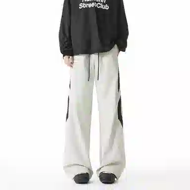 顶峰保罗 美式高街潮牌宽松直筒阔腿运动长裤青少年春秋穿搭通勤潮流百搭情侣款休闲裤 男女同款