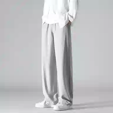 顶峰保罗 潮牌美式高街宽松运动直筒拖地长裤无性别主义痞帅简约纯色时尚百搭垂感休闲裤 男女同款